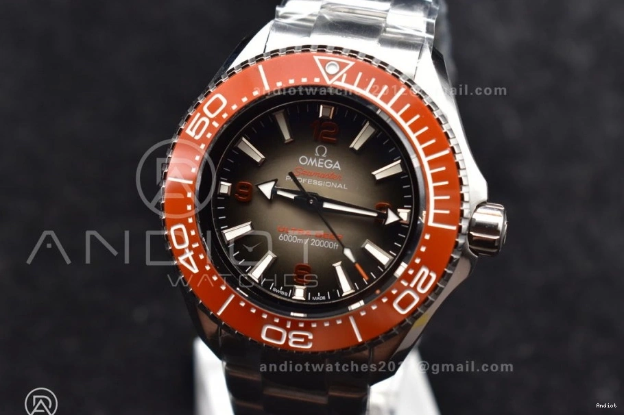 TF 1:1 Ceramic Ultra Deep SS Orange Bracelet Best Dial SS Seamaster 6000M Bezel Edition A on Gray UrbanStyle 1074 0710